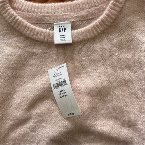 NWT gap girls lurex puff sleeve shimmer sweater sz.4yrs - Picture 3 of 5